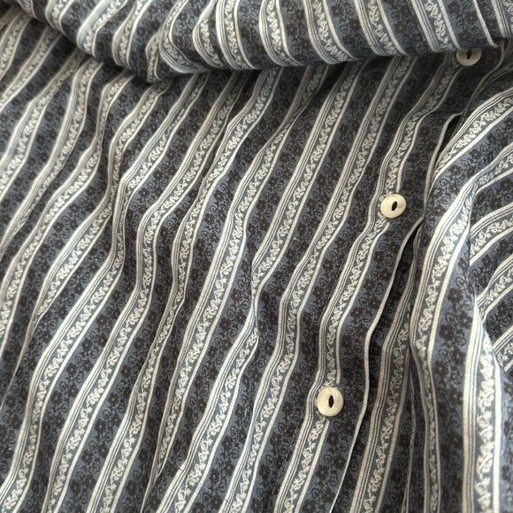 NWOT Roller Rabbit Linen floral blue Stripe mini nap shirt Dress Ruffle button - Picture 5 of 6